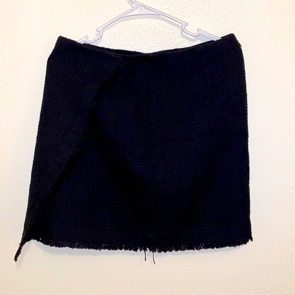 Black wrap mini skirt